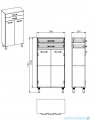Elita Sunn komoda 58x29x114cm biały połysk RE169204008060