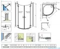 Radaway Fuenta Pdd kabina 90x80cm chrom połysk szkło przejrzyste 1384001-01-01L/1384002-01-01R
