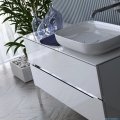 Oristo Silver Uni szafka podumywalkowa wisząca 80x50x46cm biały połysk OR33-SD2S-80-1-V3