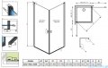 Radaway Nes 8 Black Kdd I Frame kabina 90x100cm czarny mat/szkło przejrzyste 10071090-54-56L/10071100-54-56R