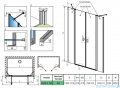 Radaway Nes 8 Black Dwd II drzwi wnękowe 150cm W2 czarny mat/szkło przejrzyste 10081083-54-01/10080167-54-01