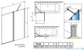 Radaway Nes Black Pnd II parawan nawannowy 100cm prawy czarny mat/szkło przejrzyste 10009100-54-01R 
