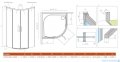 Radaway Idea Black Pdd kabina 80x100cm szkło czarny mat/szkło przejrzyste 387139-01-01/387152-54-01