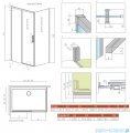 Radaway Idea Kdj Brushed Nickel kabina 140x80cm lewa szczotkowany nikiel 387044-91-01L/387051-91-01R