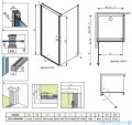 Radaway Eos KDJ kabina prysznicowa 100x100 lewa szkło przejrzyste + delos C + syfon 37523-01-01NL