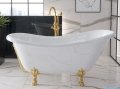 Besco Otylia Glam złota 160x77 wanna wolnostojąca Retro + nogi białe #WKO-160-GZW