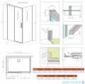 Radaway Idea Kdj Brushed Nickel kabina 160x100cm lewa szczotkowany nikiel 387046-91-01L/387052-91-01R