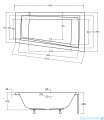 Besco Intima 160x90cm wanna asymetryczna prawa + obudowa + syfon #WAI-160-NPI/#OAP-160-INT/19975