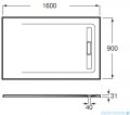Roca Aquos 160x90cm brodzik prostokątny kompozytowy beżowy AP60164038401650