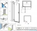 Radaway Fuenta Dwj drzwi wnękowe 120cm lewe chrom połysk szkło przejrzyste 1384016-01-01L