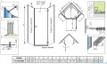 Radaway Essenza Black Ptj kabina pięciokątna 80x80cm prawa szkło przejrzyste 1385010-54-01R/1385049-01-01