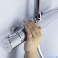 Oltens Atran (S) zestaw prysznicowy termostatyczny z kwadratową deszczownicą 36501100