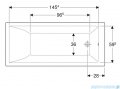 Geberit Selnova Square wanna prostokątna 160x70cm 554.382.01.1