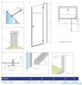 Radaway Essenza 8 Brushed Nickel Dwj drzwi wnękowe 120cm prawe szczotkowany nikiel/szkło przejrzyste 10480812-01-01R/10460337-91-01R
