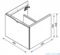 rysunek techniczny Oristo Siena szafka podumywalkowa wisząca 50x39x45 biały połysk OR45-SD1S-50-1