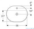 Geberit VariForm Umywalka owalna z półką z otworem na baterię, bez przelewu 60x45cm 500.734.01.2
