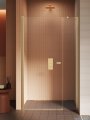 New Trendy New Soleo Gold Brushed 130x195 cm drzwi wnękowe wspornik krzyżowy złoto szczotkowane/szkło przejrzyste D-0989A-WP