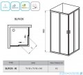 Ravak Blix BLRV2K drzwi prysznicowe 1/2 80cm aluminium transparent Anticalc 1XV40C00Z1