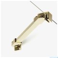 New Trendy Nesta Light Gold kabina pięciokątna asymetryczna 100x80x200 cm lewa drzwi prawe złoty połysk/szkło przejrzyste K-4586