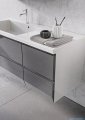 Oristo Brylant szafka z umywalką lewa 125x50x48cm grafit/biały OR36-SD2S-85-5/OR36-SD2S-40-5/UME-BR-125-92-L