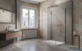 Radaway Essenza Pro Brushed Copper Kdj+S kabina 100x90x100cm lewa szczotkowana miedź 10097390-93-01L/10098100-01-01/10098100-01-01