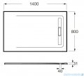 Roca Aquos 140x80cm brodzik prostokątny kompozytowy perłowy AP60157832001630