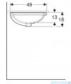 Geberit VariForm Umywalka owalna z przelewem 62,5x49cm KeraTect 500.756.00.2
