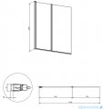 Omnires Kingston parawan nawannowy 2-częściowy 120x150 cm przejrzyste XHE20CRTR