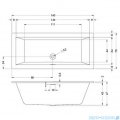 Riho Rethink Cubic 160x70cm wanna prostokątna + syfon + nóżki B104001005/207093