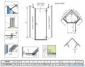 Radaway Essenza 8 Ptj kabina pięciokątna 80x90cm prawa szkło przejrzyste 10490000-01-01R/10490400-01-01