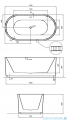 Besco Giuliana 170x80cm wanna wolnostojąca ryflowana akrylowa + syfon klik-klak chrom #WAS-170-GL