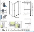 Radaway Eos KDJ kabina prysznicowa 80x80 prawa szkło przejrzyste + brodzik Delos C + syfon 37513-01-01NR