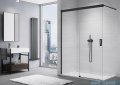SanSwiss Cadura Black Line kabina Walk in 160cm lewa ze ścianką przesuwną profile czarny mat CAW2G1600607