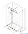 Excellent Ortigo kabina prostokątna 140x80 cm przejrzysta czarny mat KAEX.5016.K.1400.0800.BL
