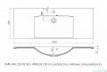rysunek techniczny Oristo Amelia umywalka meblowa 120x46cm UME-AM-120-92-C