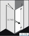 Kermi Osia Drzwi prysznicowe 1 skrzydłowe z polem stałym prawe, szkło przezroczyste 110 cm OSSTR11020VPK
