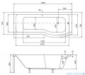Besco Inspiro 160x70cm wanna z parawanem prawa + obudowa CZARNY mat + syfon CZARNY #WAI-160-PPR/#OAI-160-IIC/19977