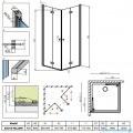 Radaway Fuenta New Kdd-B kabina 90x80cm przejrzyste bez listwy progowej 384071-01-01LB/384070-01-01RB