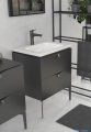 Oristo Siena szafka z umywalką 120x50x46 czarny mat OR45-SD2S-120-8/UME-AM-120-92-C