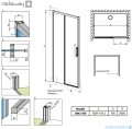 Radaway Idea Black Dwj drzwi wnękowe 160cm lewe czarny mat/szkło przejrzyste 387020-54-01L