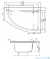 Roca Aquamarina wanna asymetryczna 175x120cm prawa A24T256000