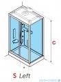 Novellini Glax 3 kabina prysznicowa z hydromasażem 120x80 lewa srebrny GL32P129SM1F-1B