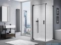 SanSwiss Cadura Black Line drzwi wahadłowe 75cm jednoczęściowe lewe z profilem przyściennym czarny mat CA1CG0750607