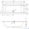Riho Lugo wanna prostokątna 180x80cm nóżki+syfon BT02/01U/495121