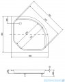 Piramida Diper II Brodzik 90x90 cm półokrągły pod zabudowe #BAD-90-II