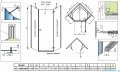 Radaway Essenza Black Ptj kabina pięciokątna 100x90cm prawa szkło przejrzyste 1385010-54-01R/1385057-01-01