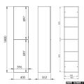 Elita For All słupek wiszący 40x180x35cm Anthracite połysk 168314