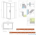 Radaway Idea Black Kdj kabina 140x100cm lewa czarny mat/szkło przejrzyste 387044-54-01L/387052-54-01R