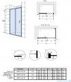 Roca Metropolis drzwi prysznicowe 100x200cm przejrzyste profile CZARNY MAT AMP1310016M