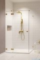 Radaway Essenza Pro Brushed Gold Kdj kabina 80x70cm lewa szczotkowane złoto 10097080-99-01L/10098070-01-01